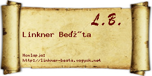 Linkner Beáta névjegykártya
